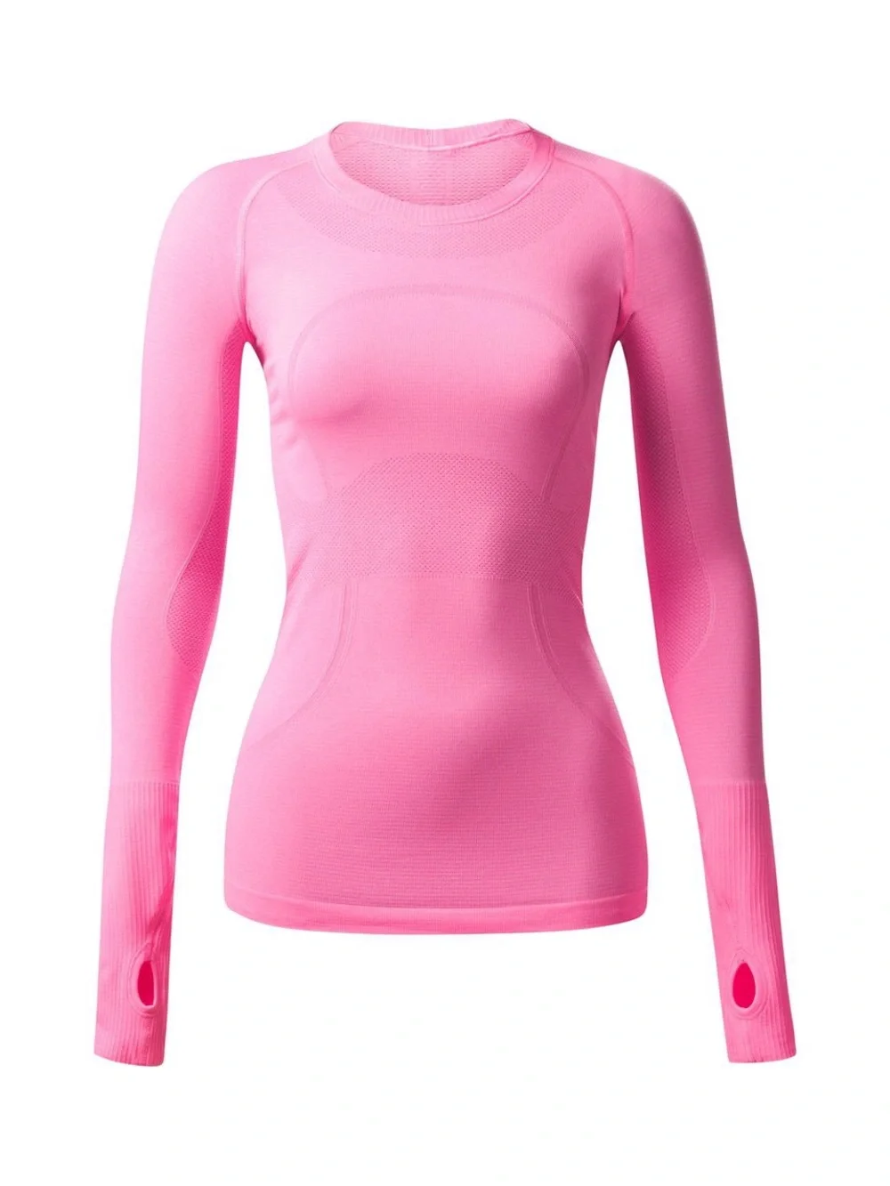 Lululemon Swiftly Tech Long Sleeve Crew Heathered Neon Pink Size 8